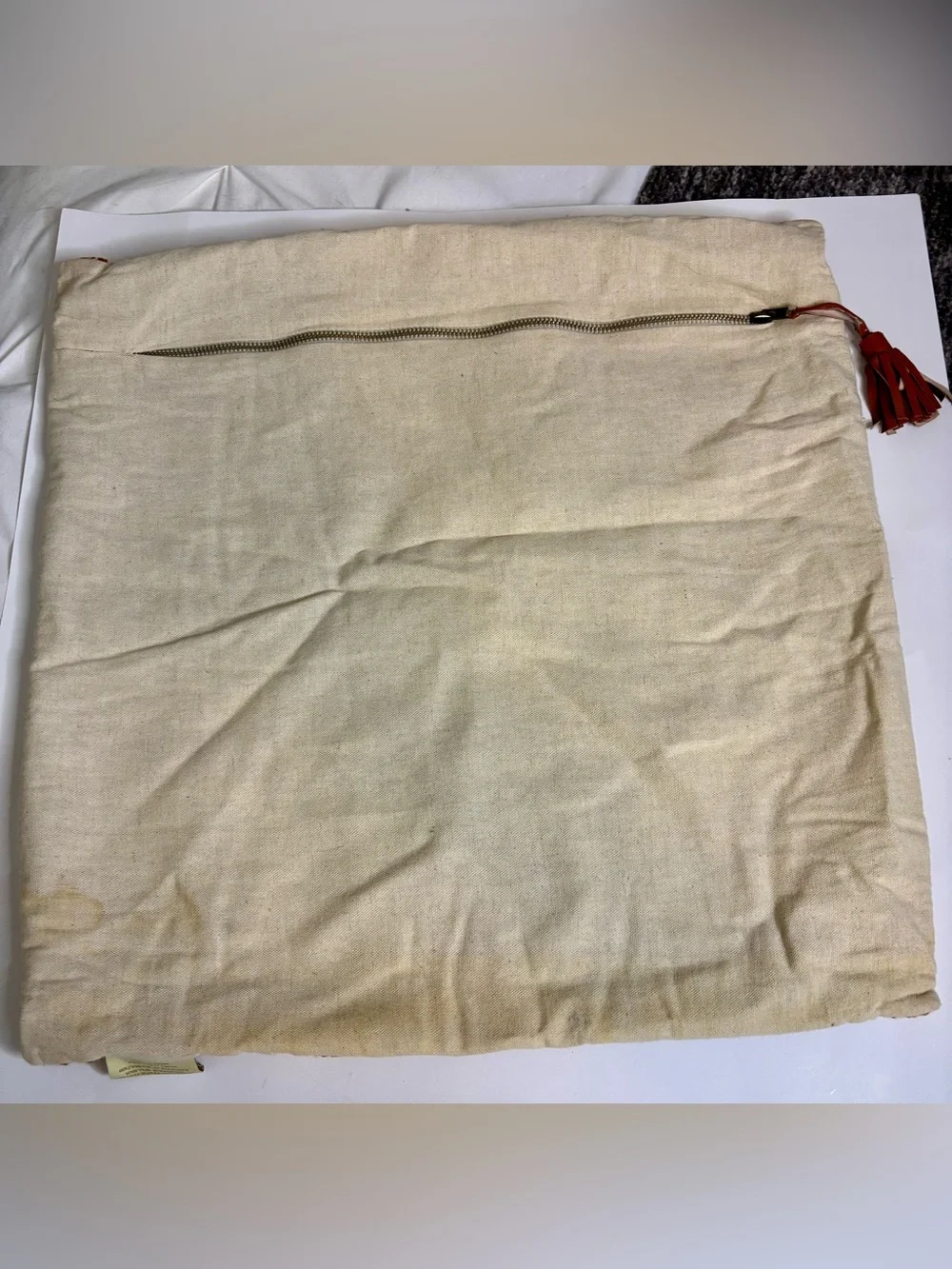 Embroidered Cream, Mustard & Brown Accent Pillow Covers lot of 2